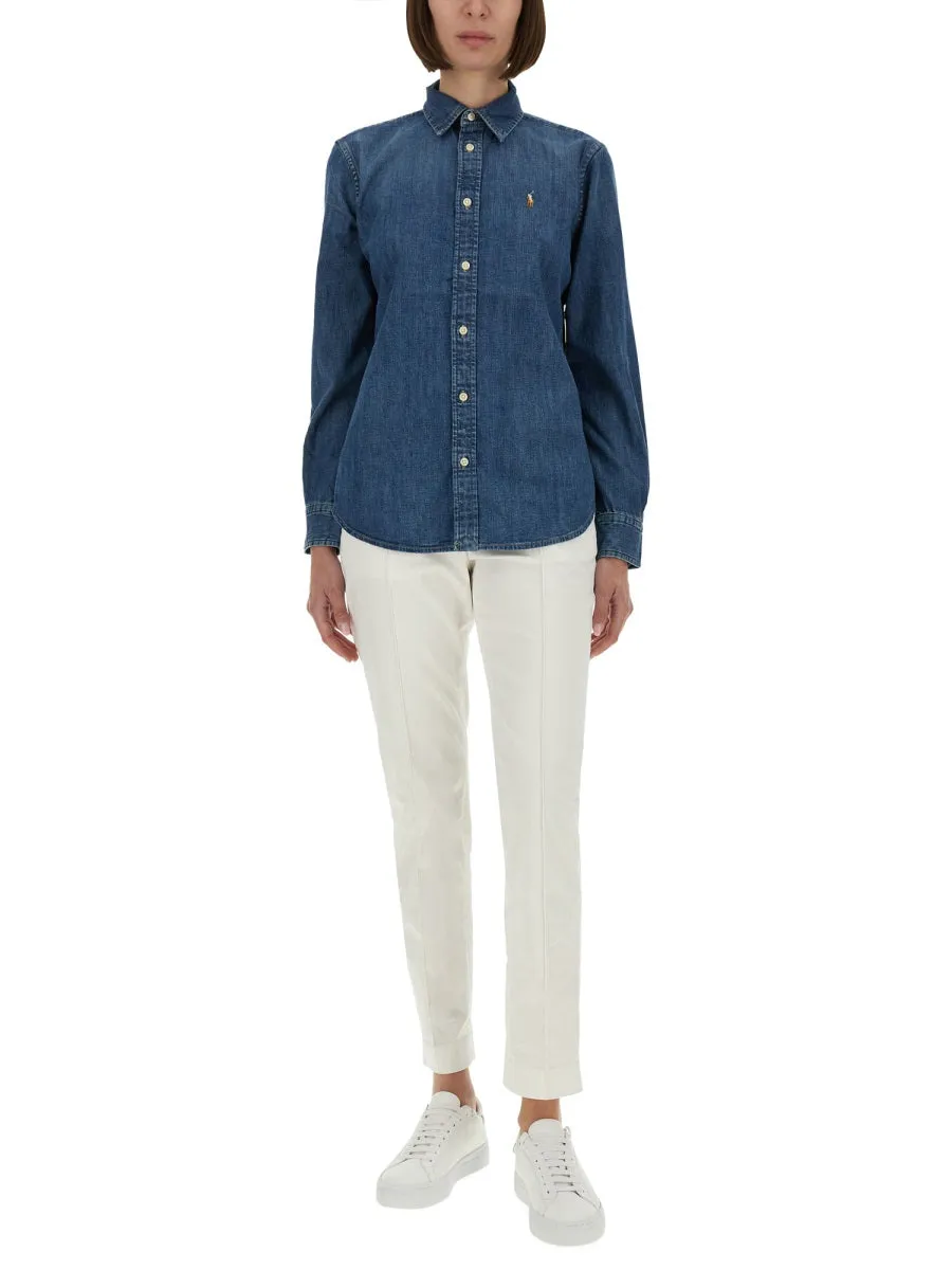 BLUE BUTTON FASTENING LONG SHIRT sold by Lord & Taylor product image thumbnail 2