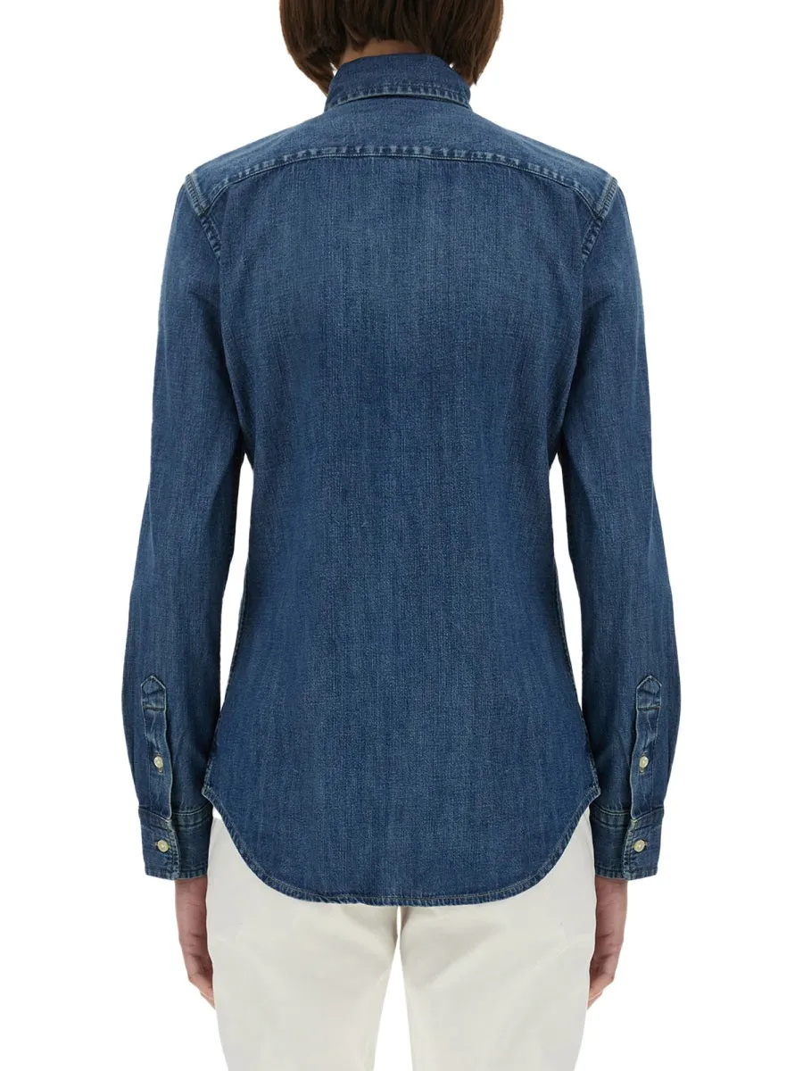 BLUE BUTTON FASTENING LONG SHIRT sold by Lord & Taylor product image thumbnail 3