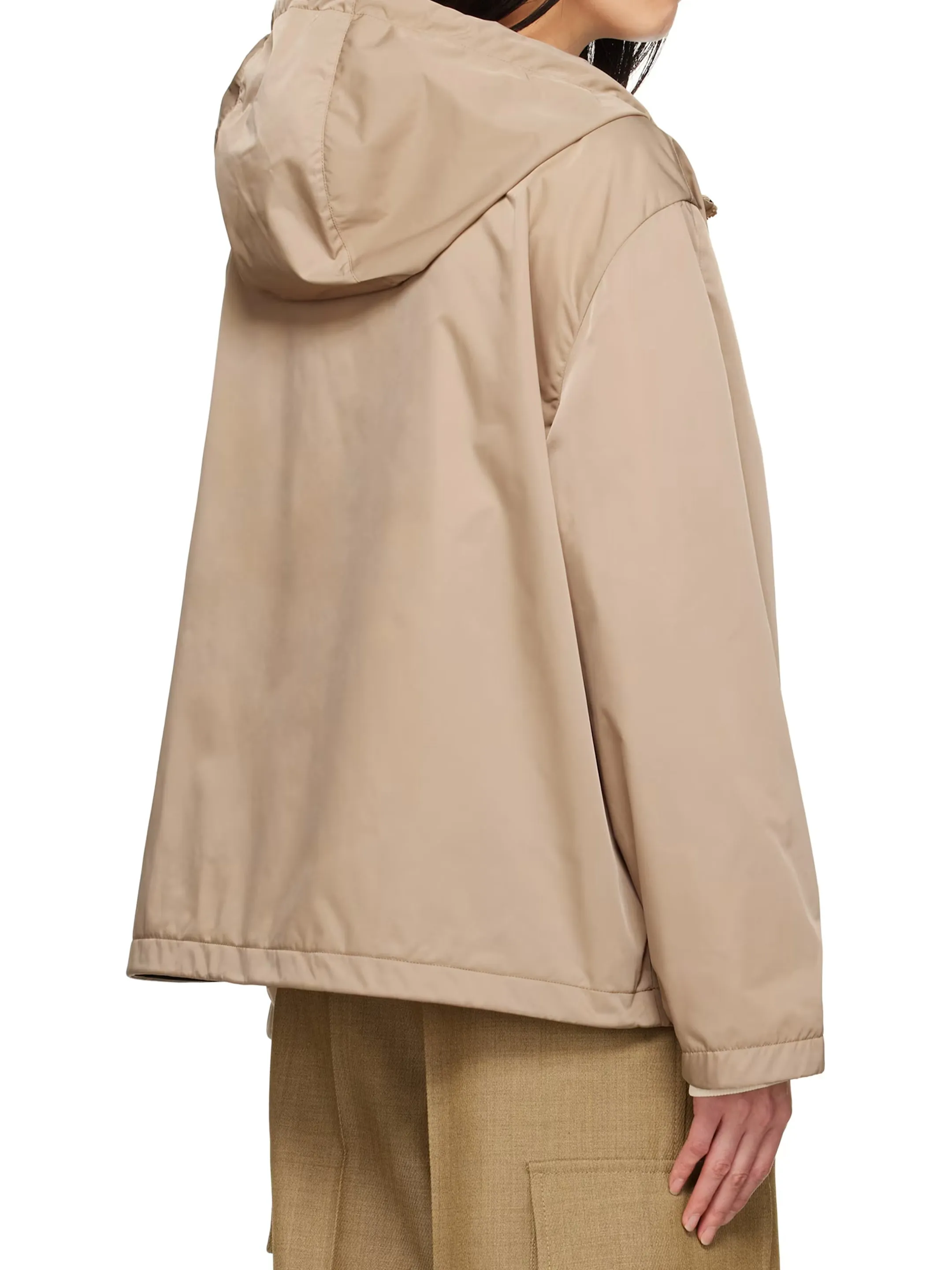 BEIGE DRAWSTRING HOODED LOGO JACKET sold by Lord & Taylor product image thumbnail 3