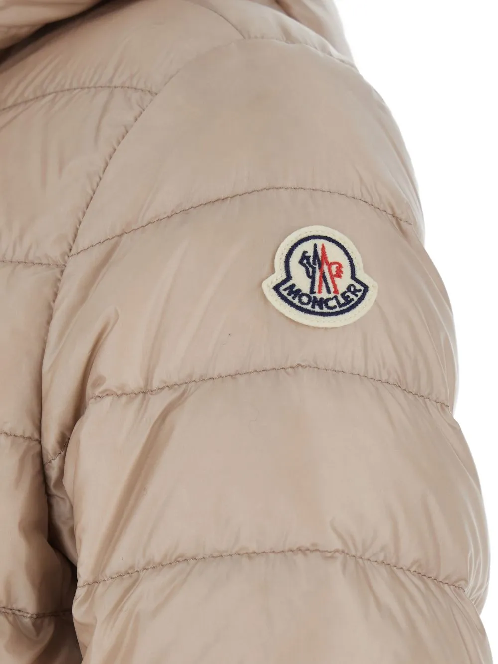 BEIGE QUILTED HOODED LOGO JACKET sold by Lord & Taylor product image thumbnail 3