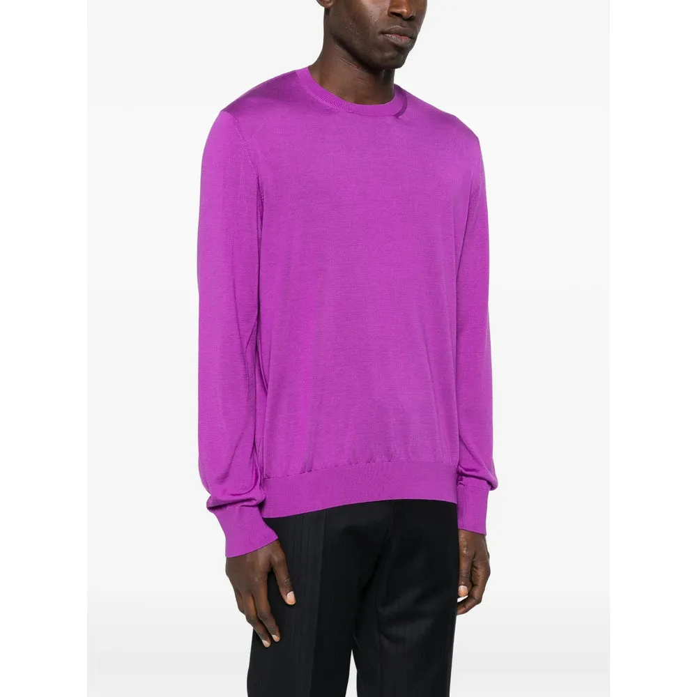 Crew Neck Sweater in Purple Silk sold by Lord & Taylor product image thumbnail 5