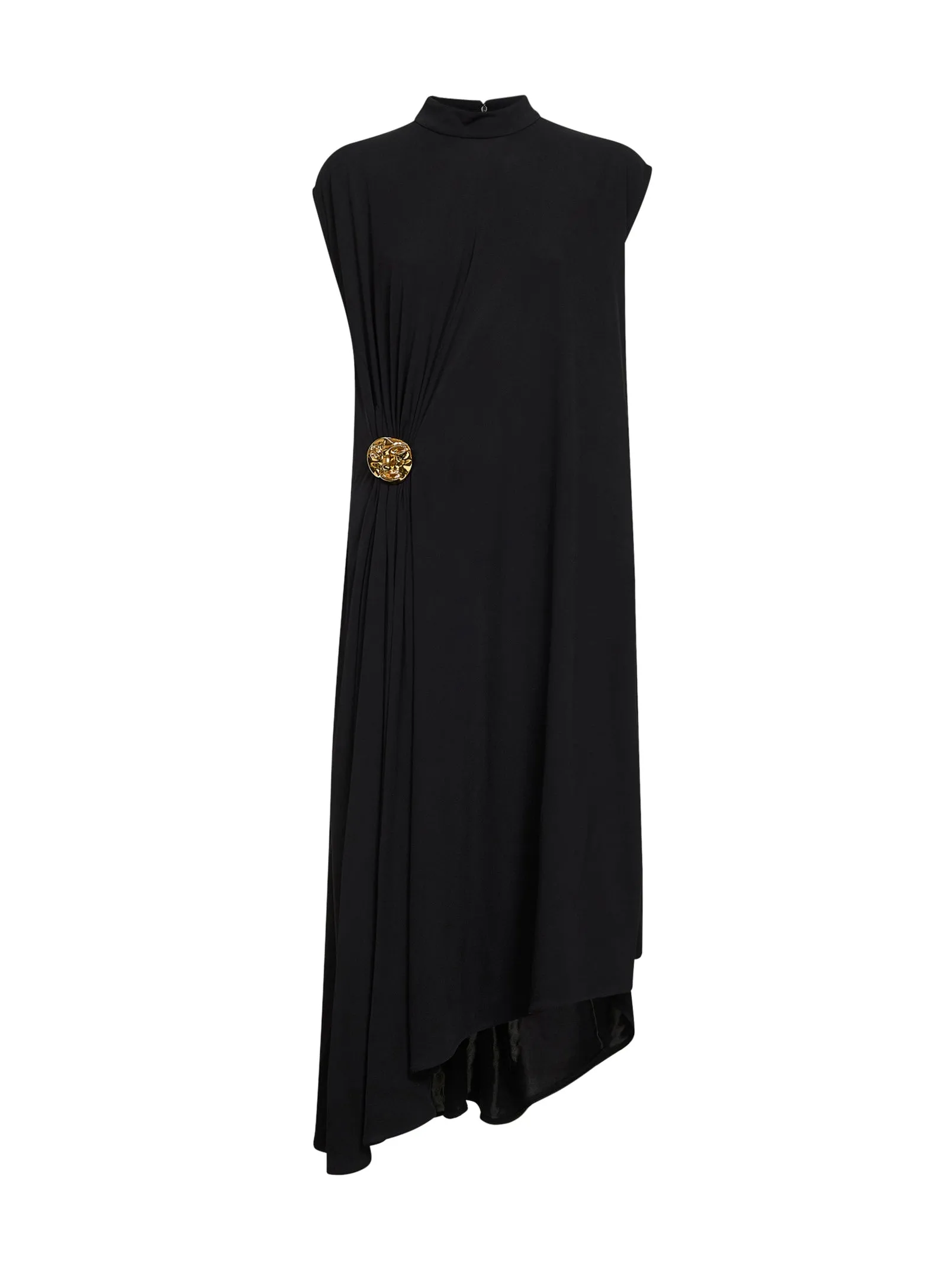 Dress Asymmetric Crepe Viscose Black sold by Lord & Taylor