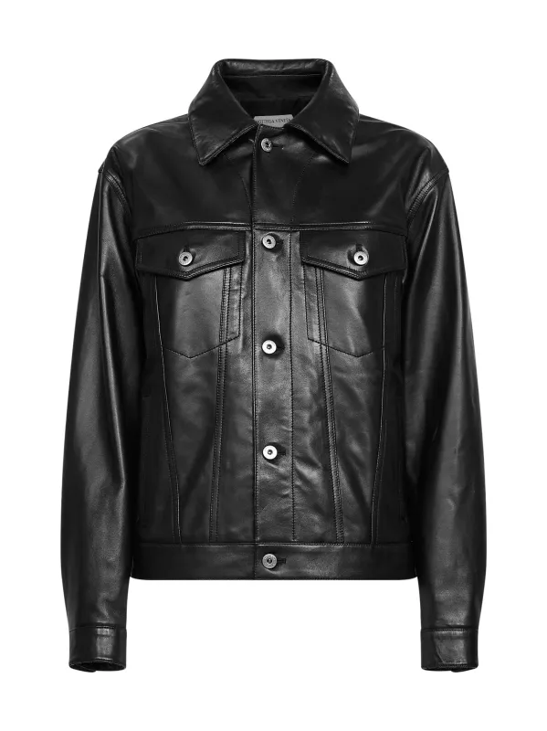 Leather Jacket Nappa with Intrecciato Bandana made by Bottega Veneta