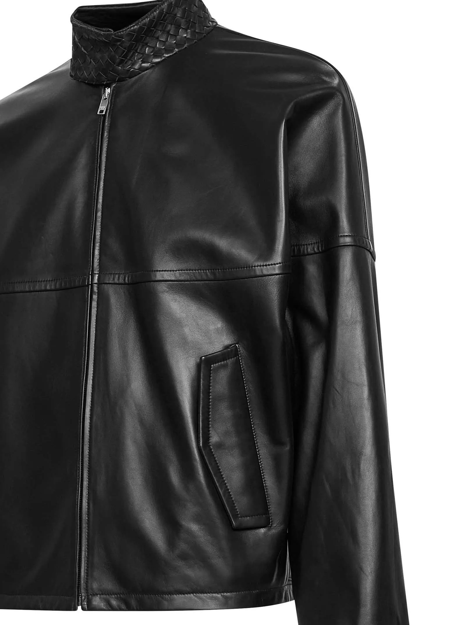 Bomber Jacket Nappa Lambskin Black sold by Lord & Taylor product image thumbnail 3