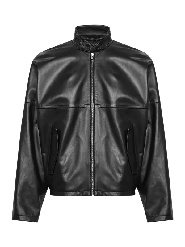 Bomber Jacket Nappa Lambskin Black made by Bottega Veneta