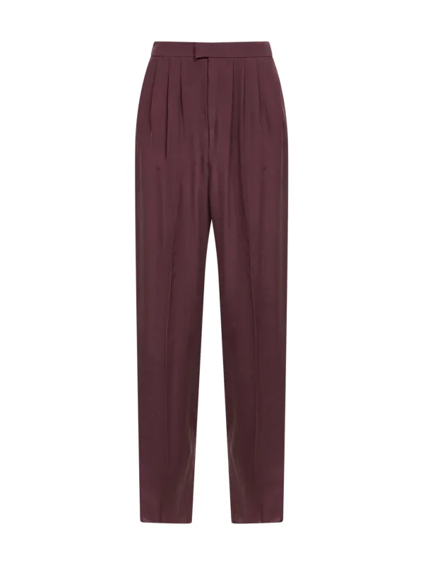 Silk Trousers Aubergine made by Yves Saint Laurent