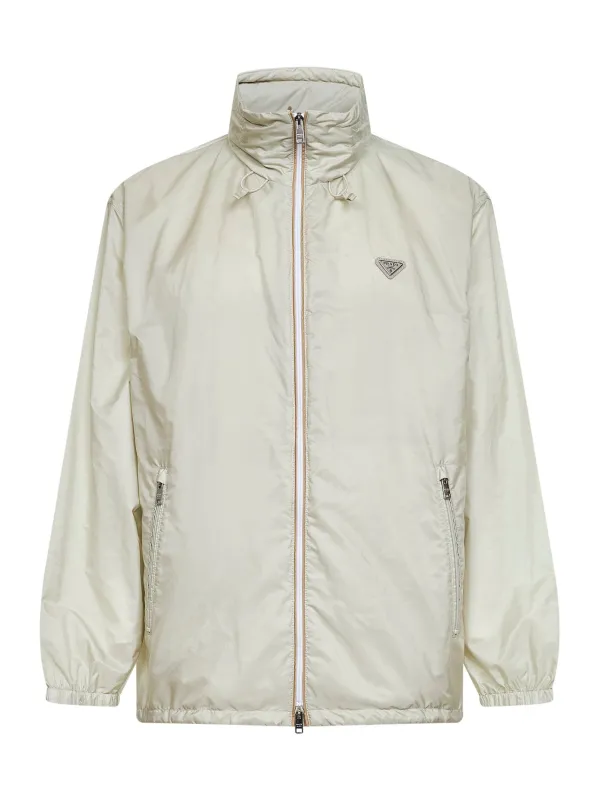 Hooded Jacket Re-Nylon Talc made by Prada