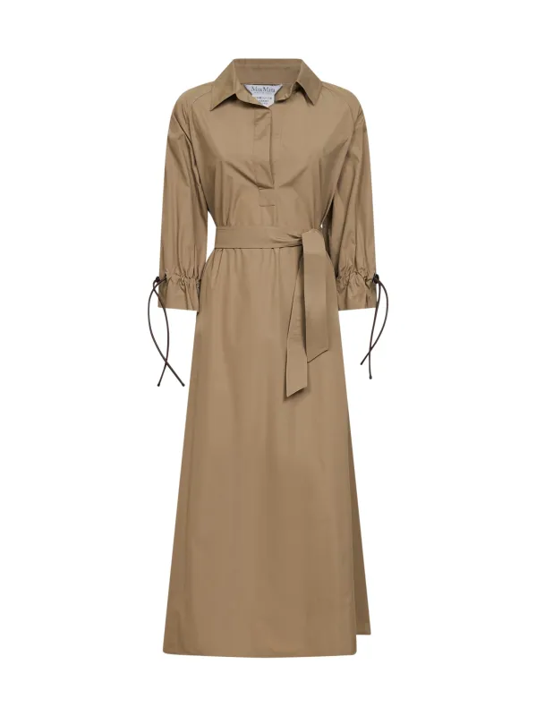 Dress MXMMIRTO Beige Cotton Poplin made by MaxMara