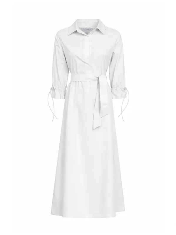 Dress MXMMIRTO White Cotton Poplin made by MaxMara