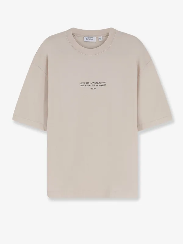 T-shirt Statement Cotton Beige made by Off-White
