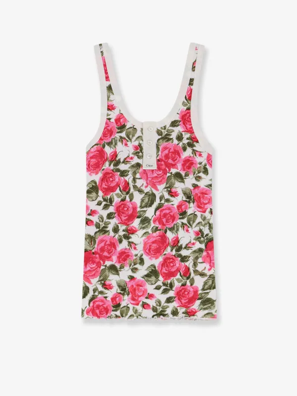 Tank Top Henley Pink Cotton made by Chloe