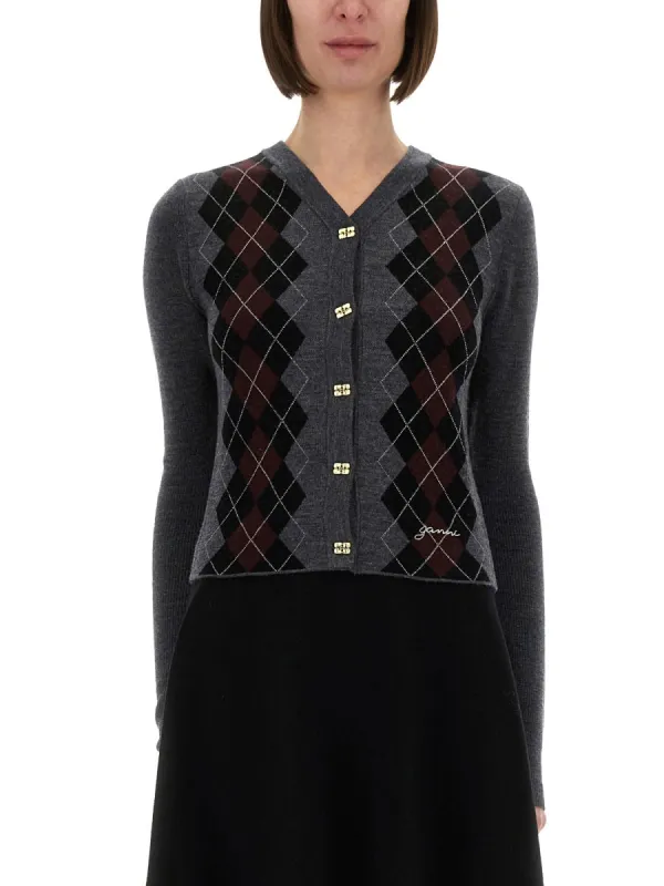 CARDIGAN IN LANA JACQUARD made by Ganni