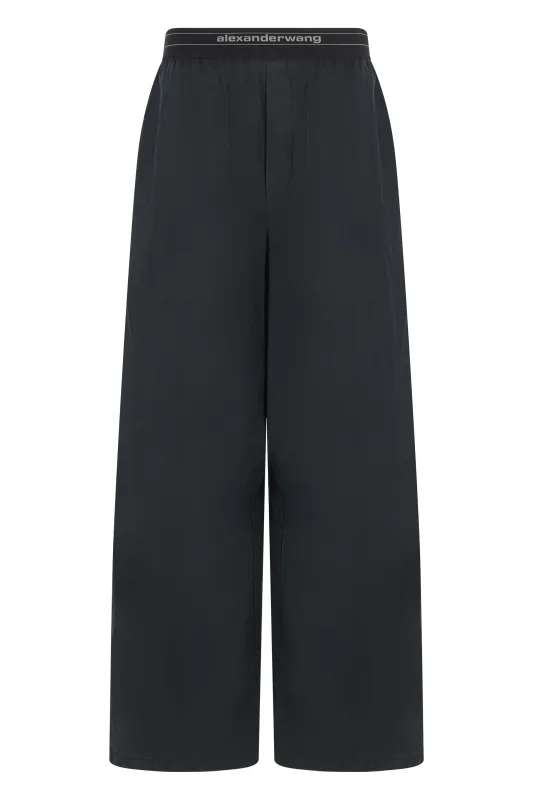 Wide-Leg Cotton Trousers Black made by Alexander Wang