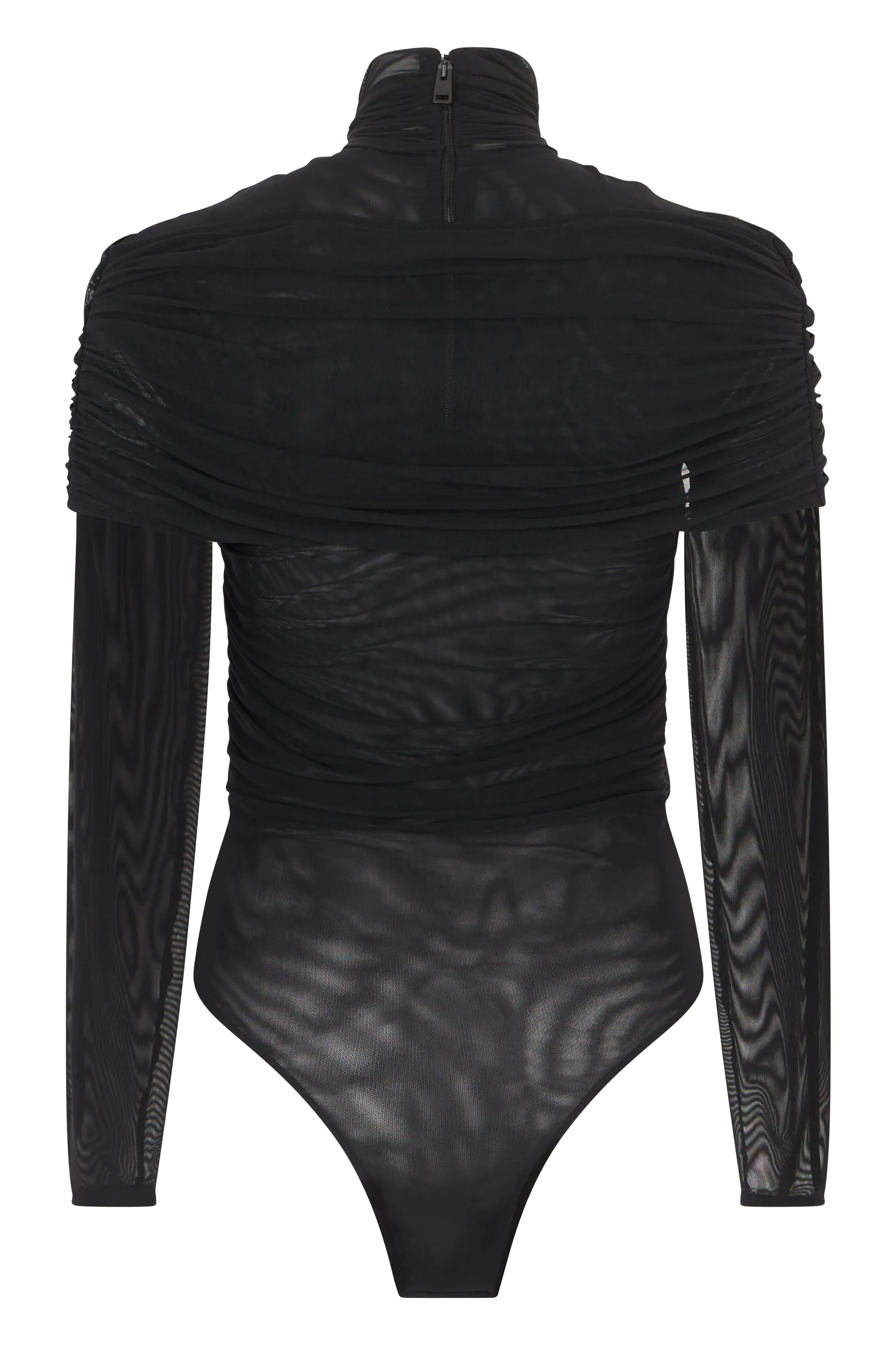 Long-Sleeve Mesh Bodysuit Black sold by Lord & Taylor product image thumbnail 2