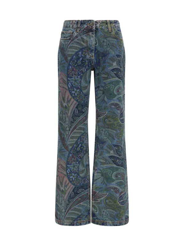 Flare Pants Paisley Multicolour made by Etro