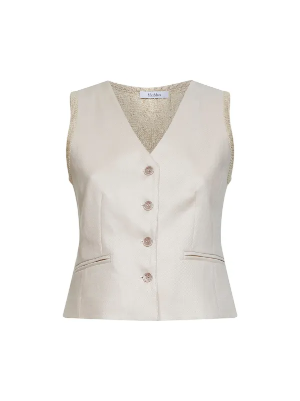 Vest MXMCALIBRI Beige Linen made by MaxMara