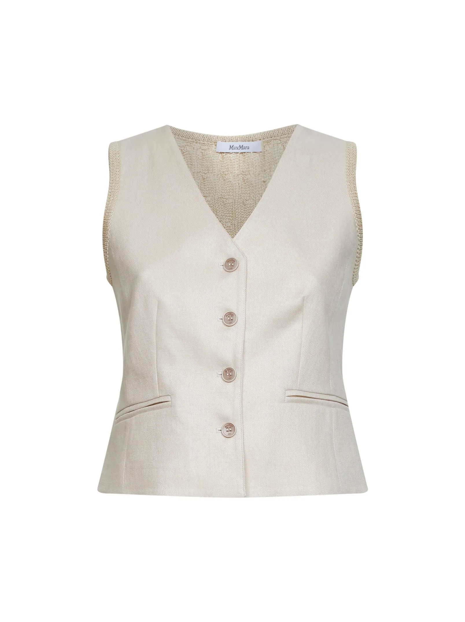 Vest MXMCALIBRI Beige Linen sold by Lord & Taylor