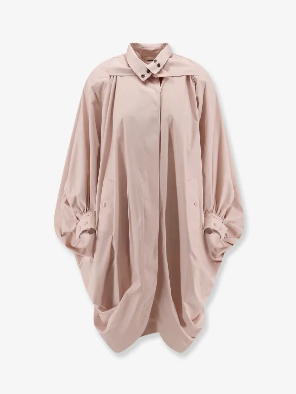 Cape Coat in Pink Cotton made by Chloe