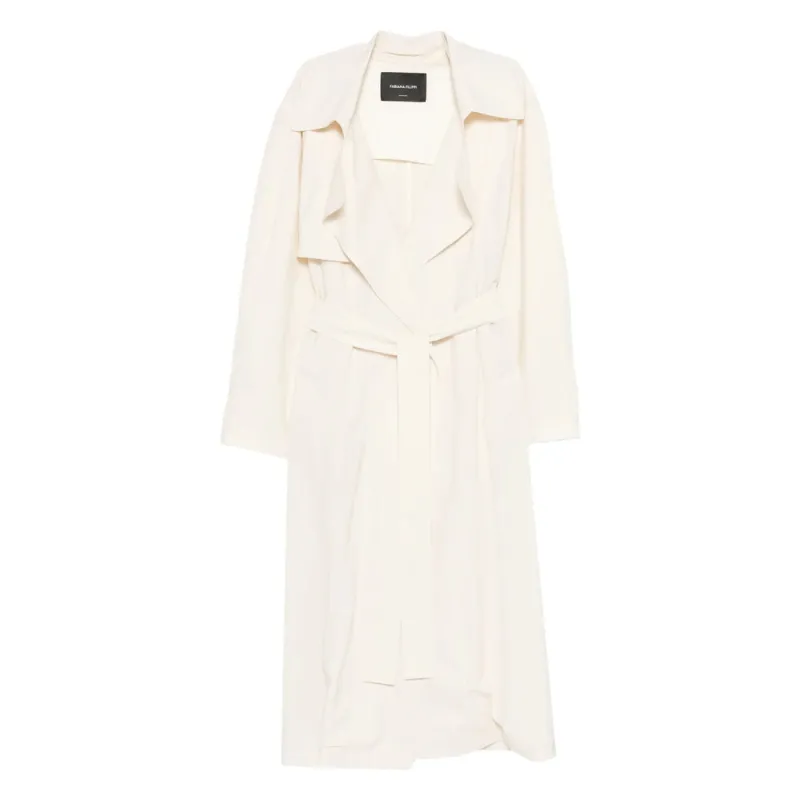 Belted Wide Lapel Long Coat made by Fabiana Filippi