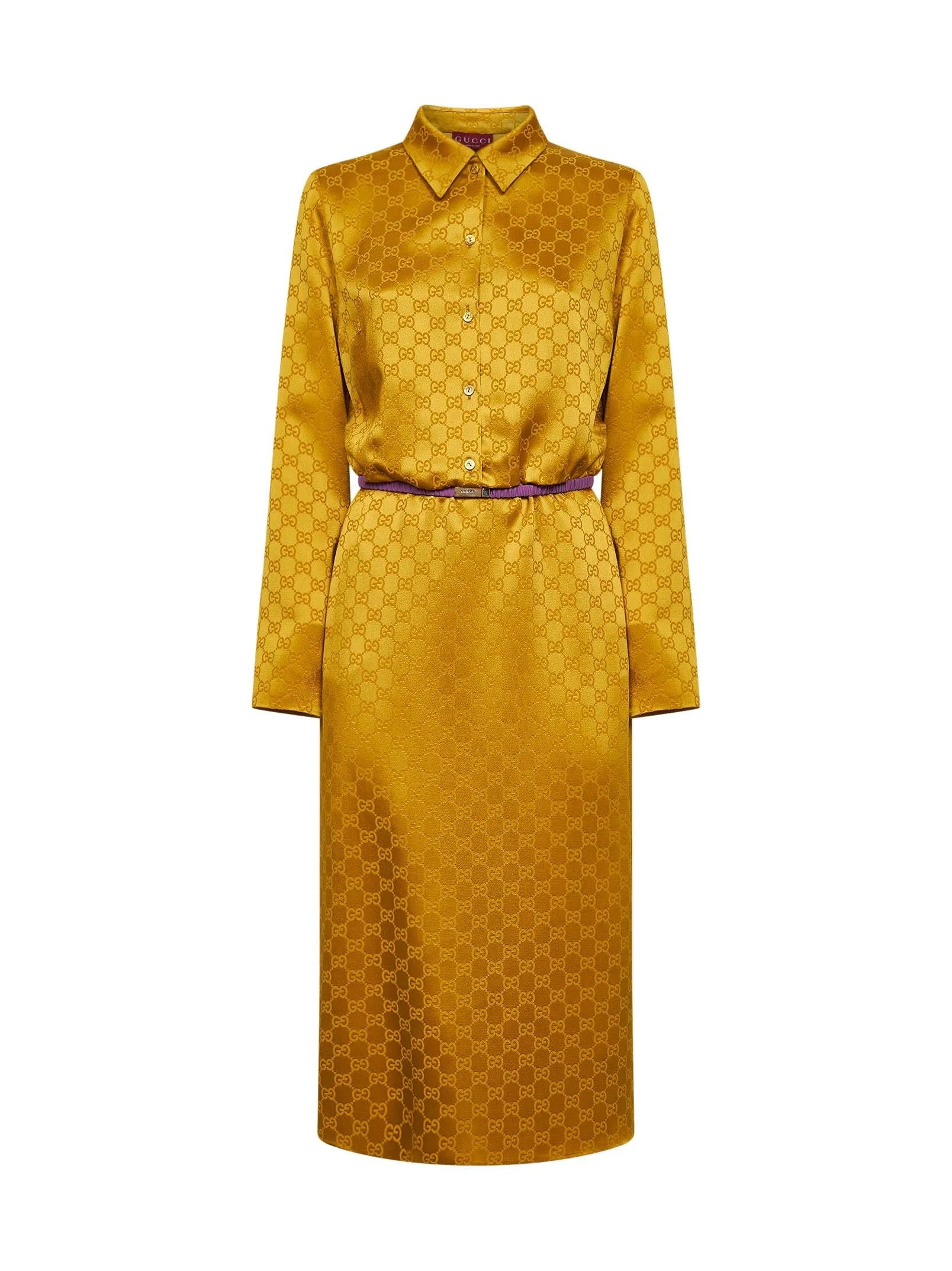Gold GG Jacquard Viscose Midi Shirt Dress sold by Lord & Taylor