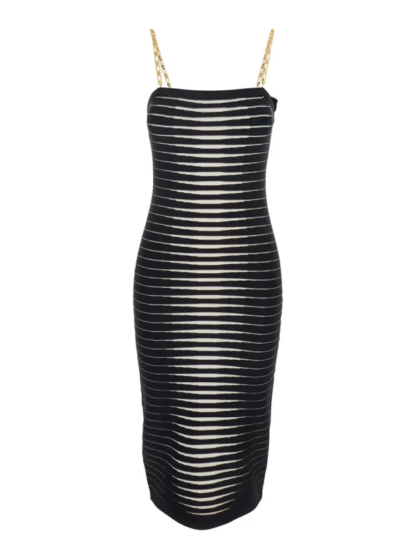Sleeveless Dress Bandeau Black Viscose made by Elisabetta Franchi