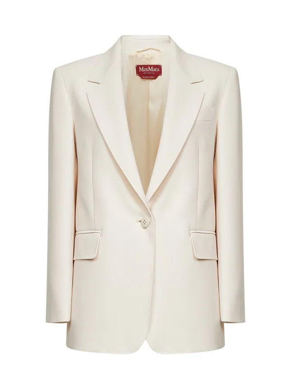 Beige Cady Single-Breasted Blazer made by MaxMara