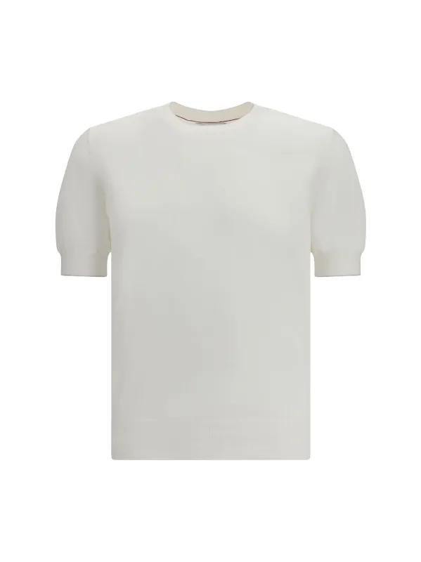 Cotton T-shirt Panama/Mist made by Brunello Cucinelli