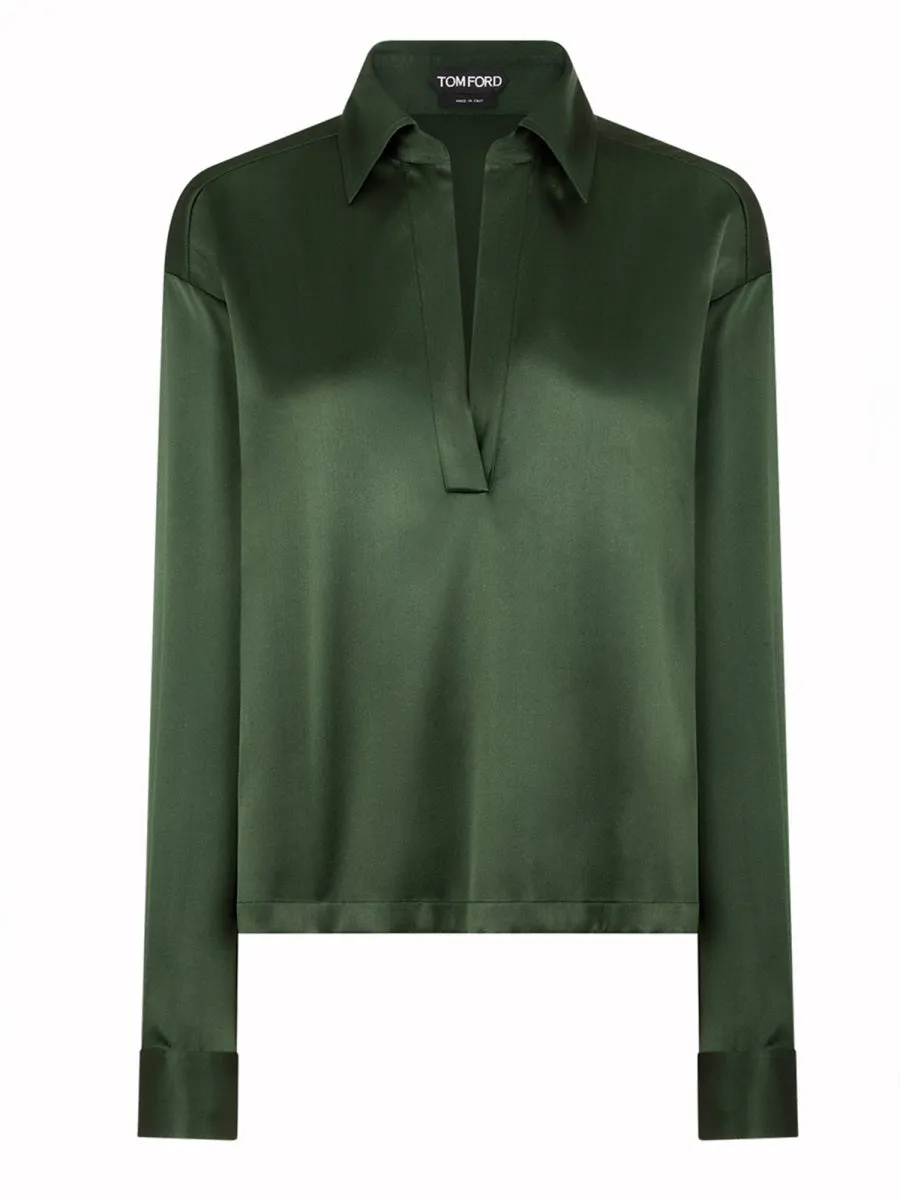 Silk Satin Stretch Shirt sold by Lord & Taylor