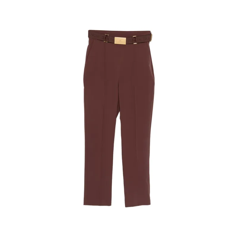 Belted Waist Straight Leg Trousers made by Elisabetta Franchi