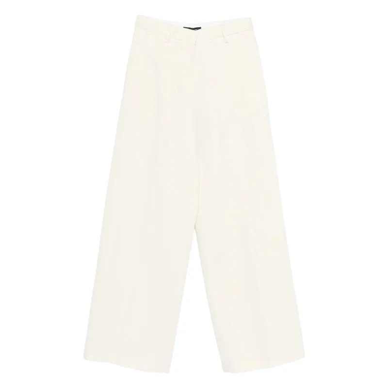 Light Cream Wide Leg Trousers made by Fabiana Filippi