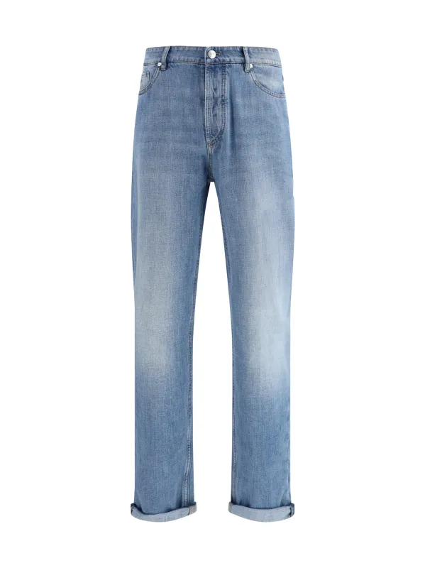 Cuffed Jeans Light Denim made by Brunello Cucinelli