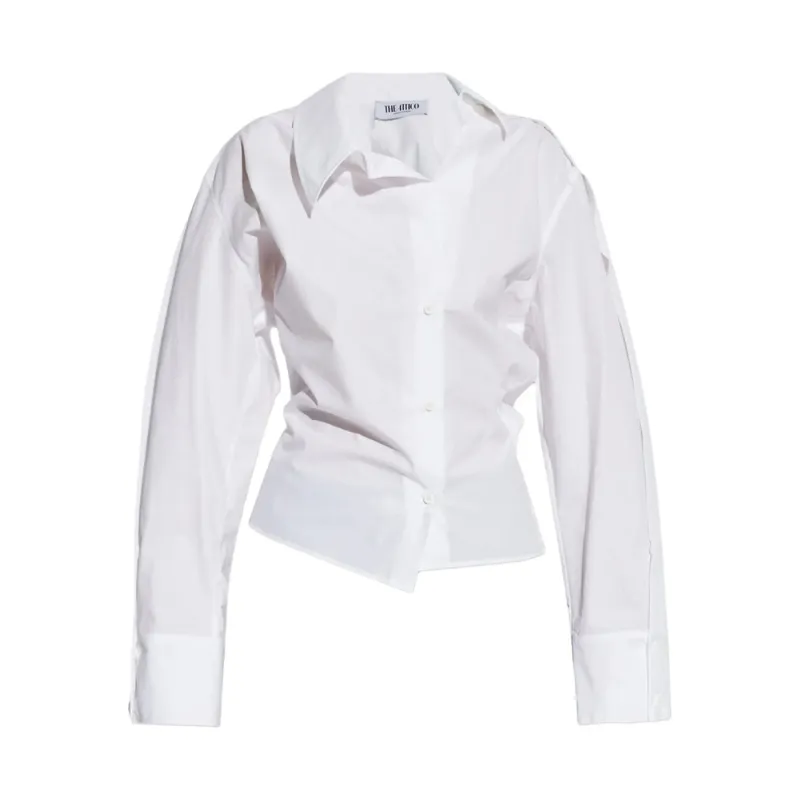 Classic White Button-Up Shirt with Long Sleeves made by The Attico