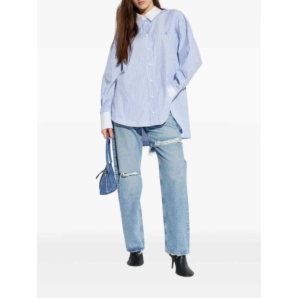 Embroidered Light Blue Striped Shirt sold by Lord & Taylor product image thumbnail 5