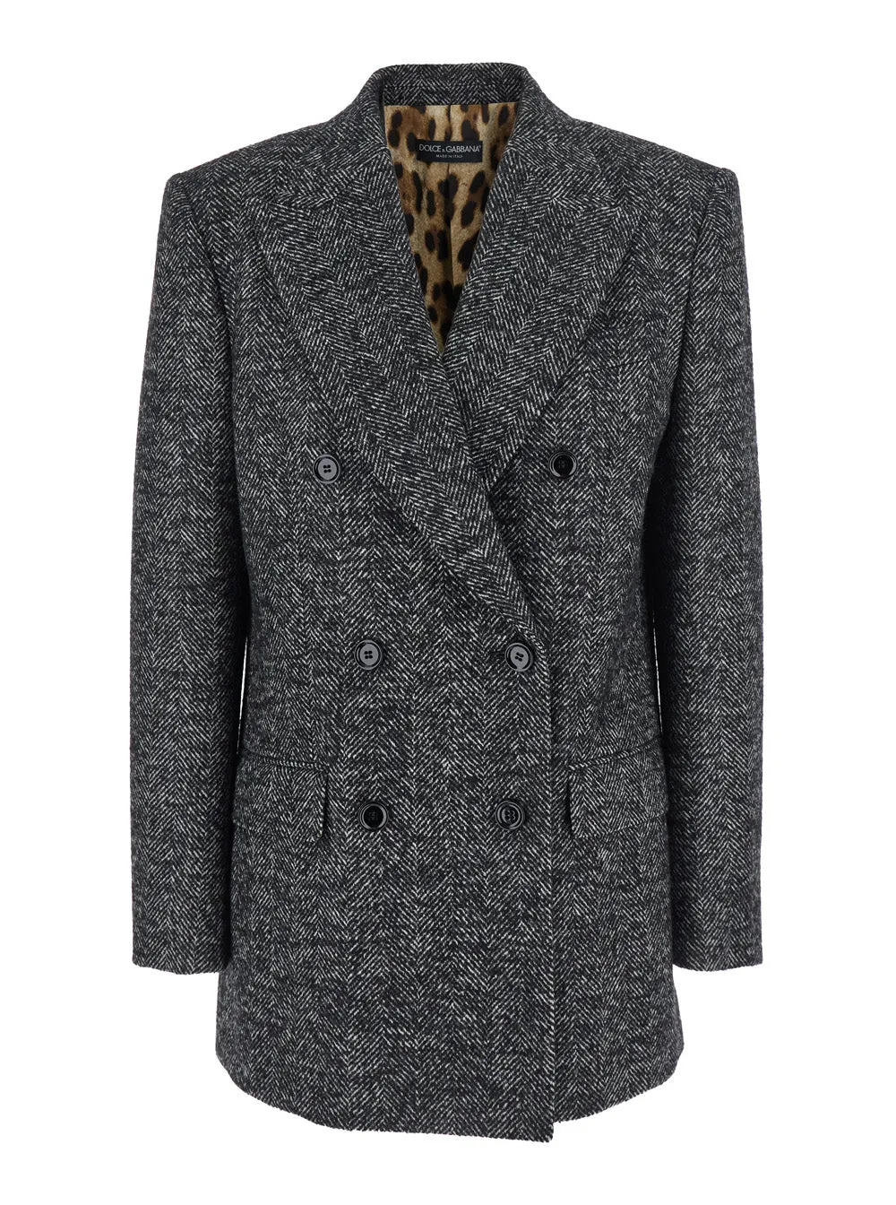 Grey Double-Breasted Jacket with Peak Revers sold by Lord & Taylor