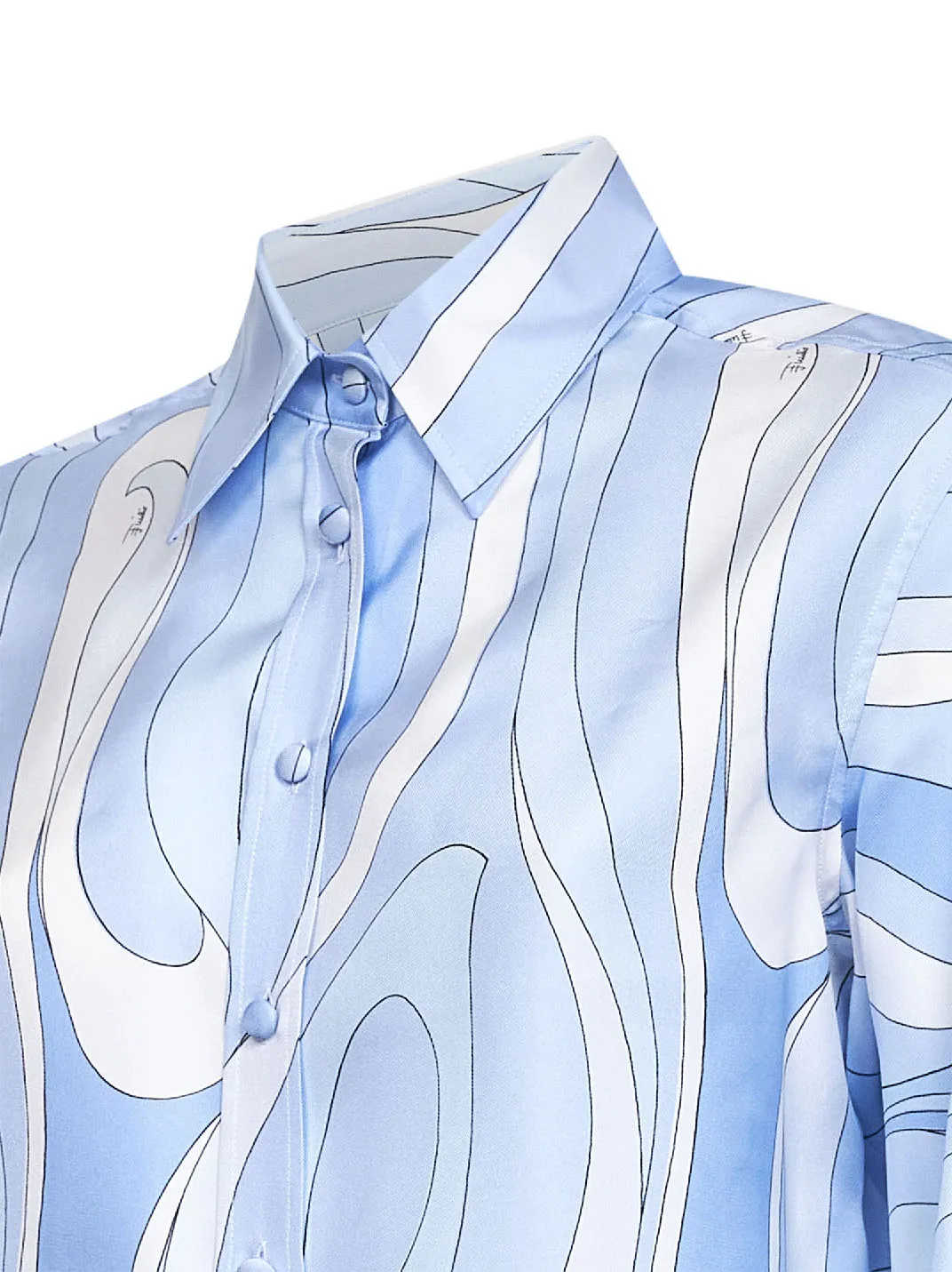 Shirt Marmo Print Silk Twill Light Blue sold by Lord & Taylor product image thumbnail 3