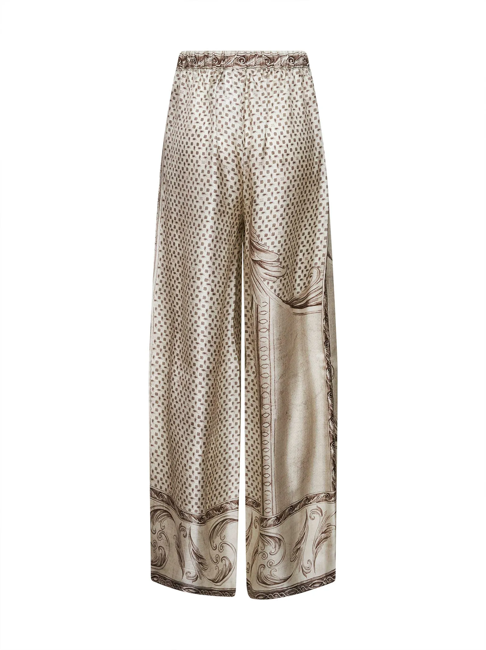 Ivory Printed Silk Twill Fluid Trousers sold by Lord & Taylor product image thumbnail 2
