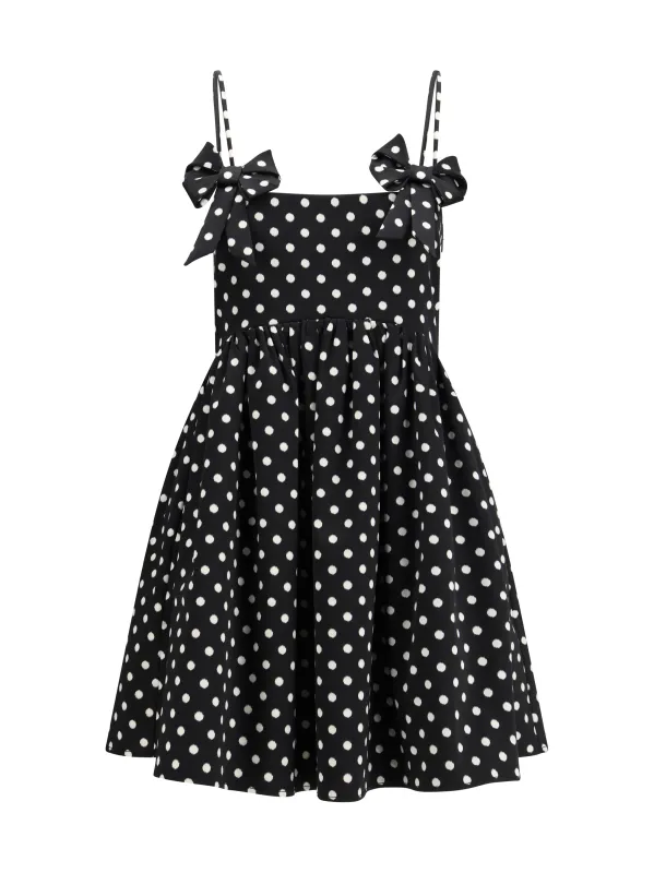 Mini Dress Polka-Dot Satin Black made by Ganni