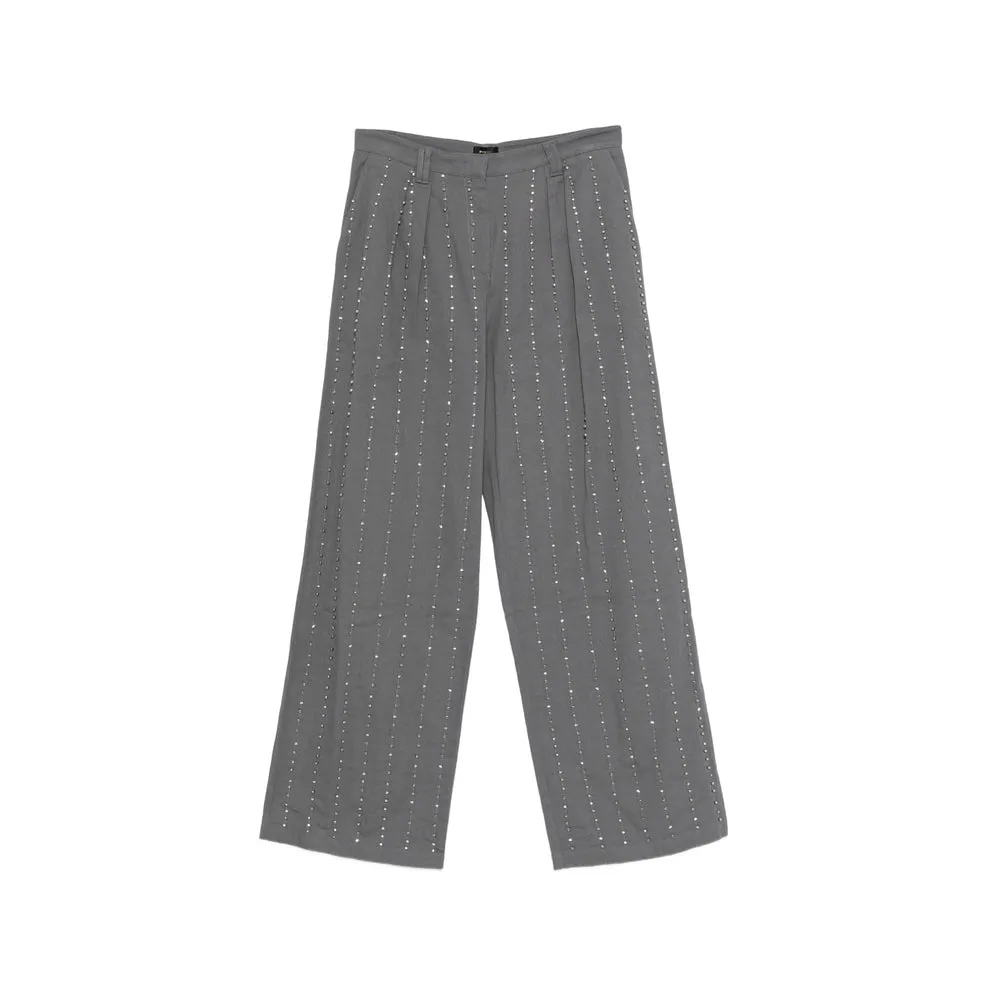 Wide Leg Trousers with Dark Grey Embellishments sold by Lord & Taylor