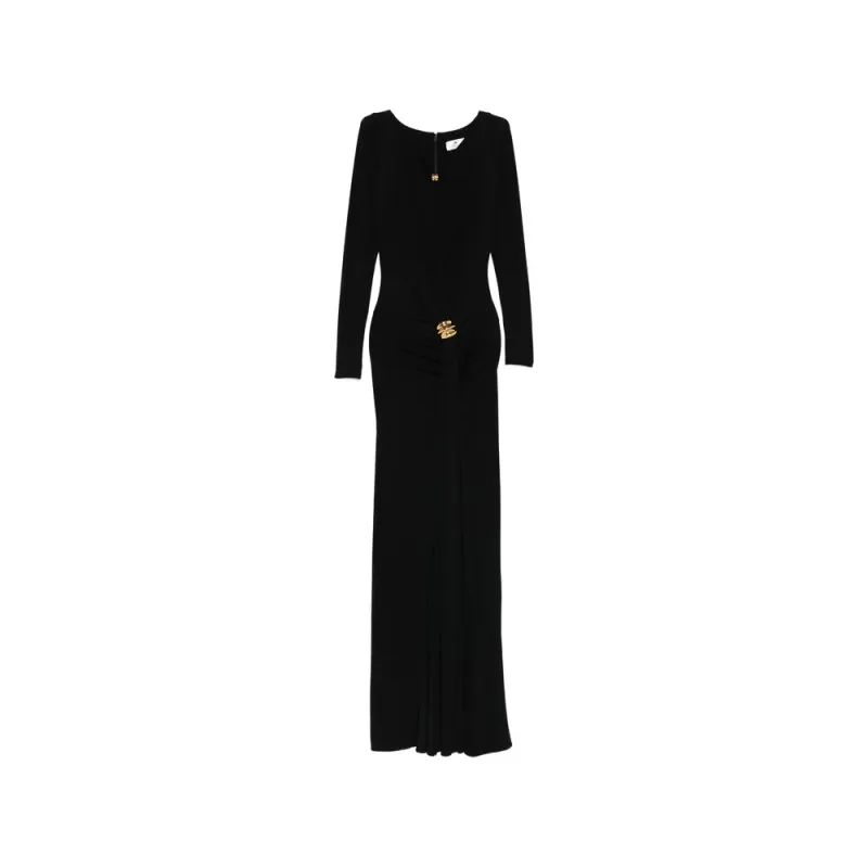 V-Neck Dress with Brooch Detail made by Elisabetta Franchi