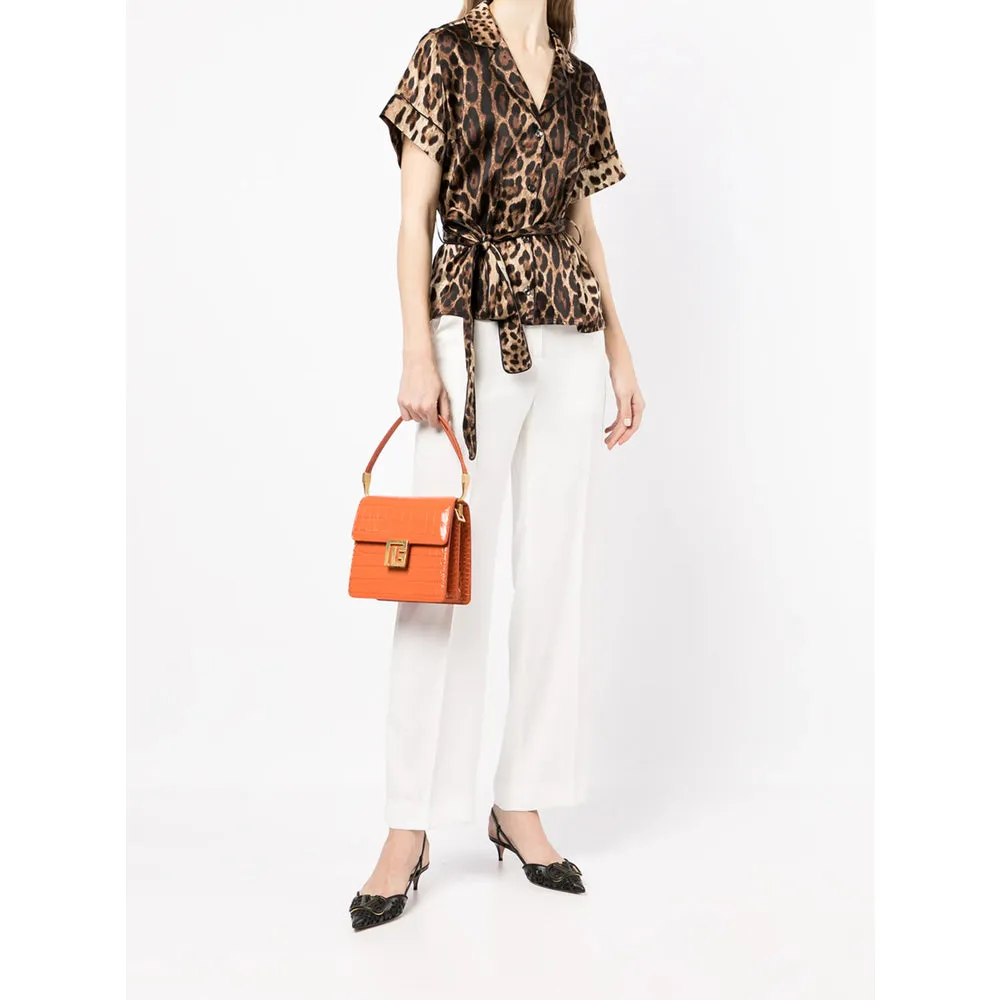 Shirt Silk-Blend Leopard Print Brown/Black sold by Lord & Taylor product image thumbnail 5