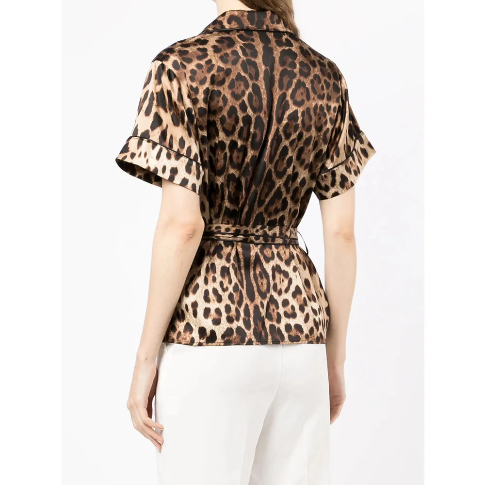 Shirt Silk-Blend Leopard Print Brown/Black sold by Lord & Taylor product image thumbnail 3