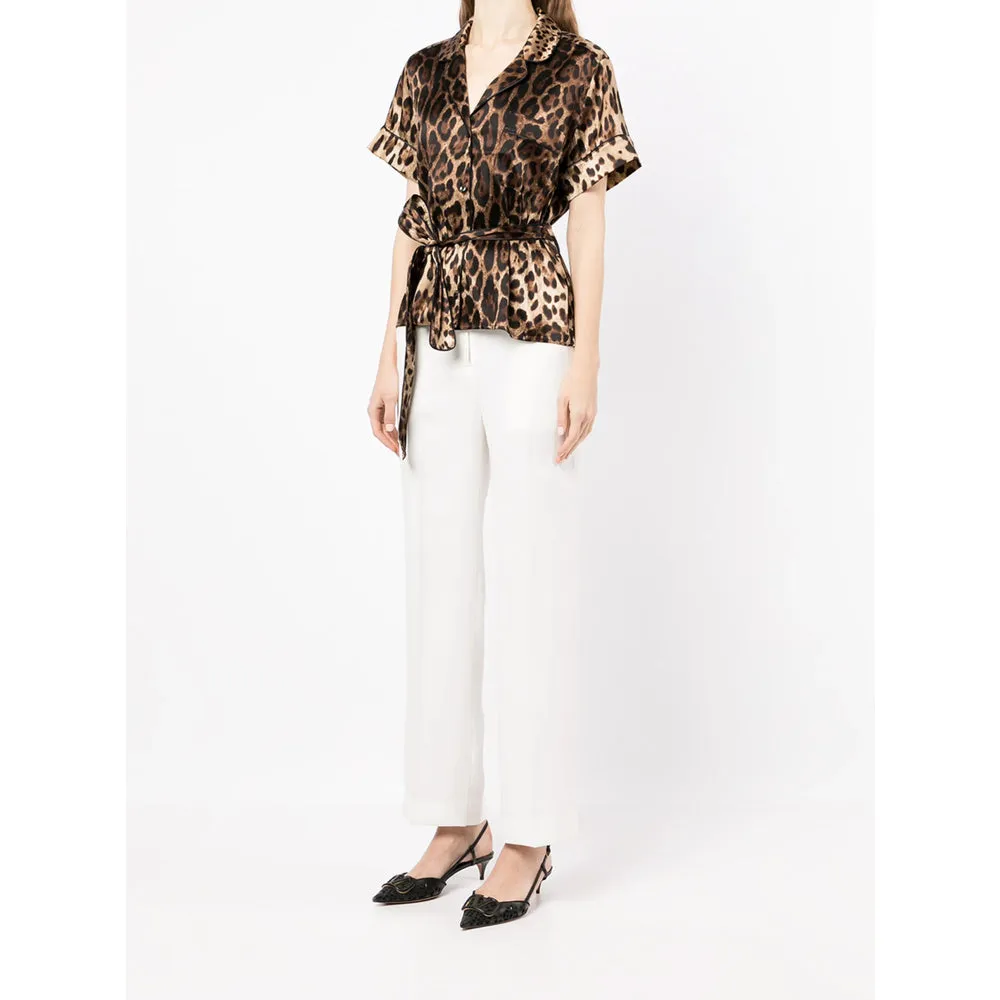 Shirt Silk-Blend Leopard Print Brown/Black sold by Lord & Taylor product image thumbnail 4