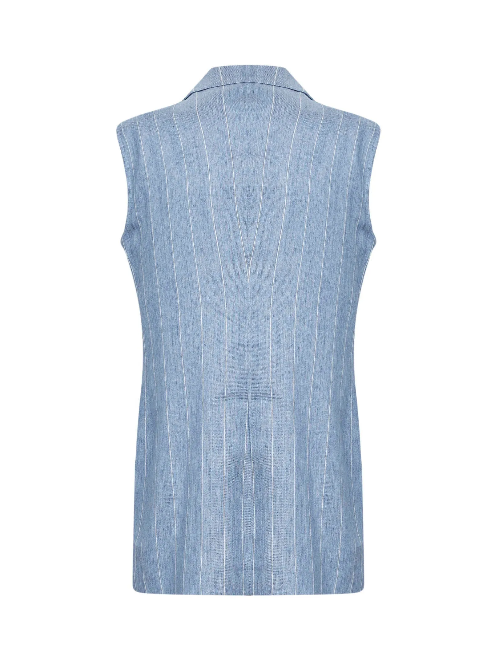 Sleeveless Blazer Light Blue Linen sold by Lord & Taylor product image thumbnail 2