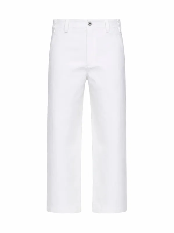 Chino Crop Trousers White Gabardine made by Brunello Cucinelli