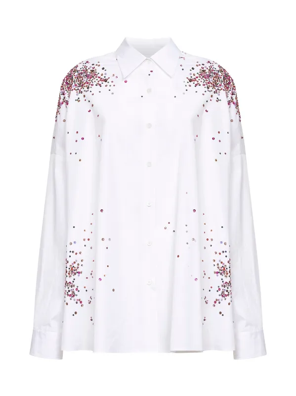 Shirt Cocoon White Poplin made by Dries Van Noten
