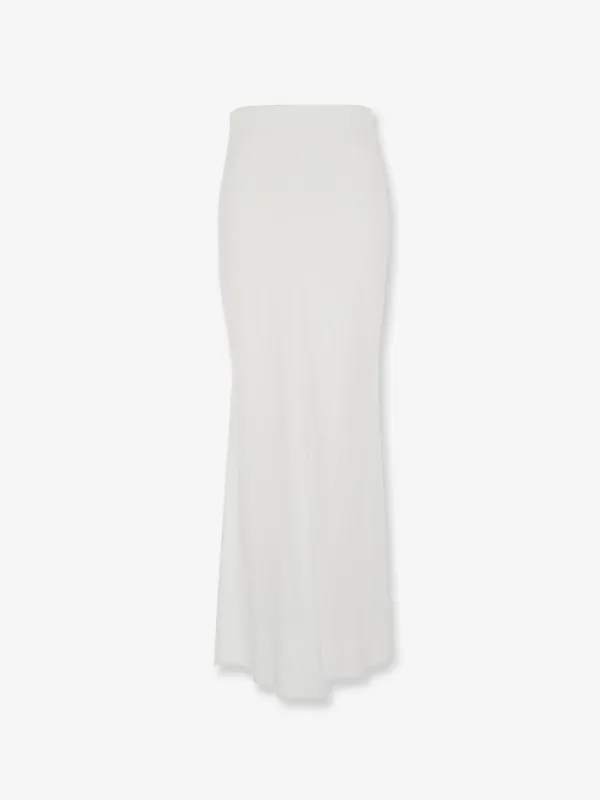 Long Satin Skirt White made by Brunello Cucinelli