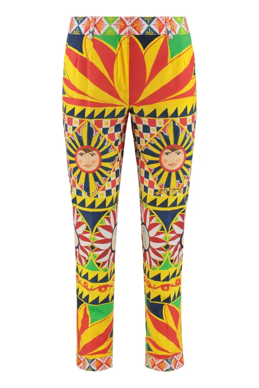 Cropped Pants in Carretto Print made by Dolce & Gabanna