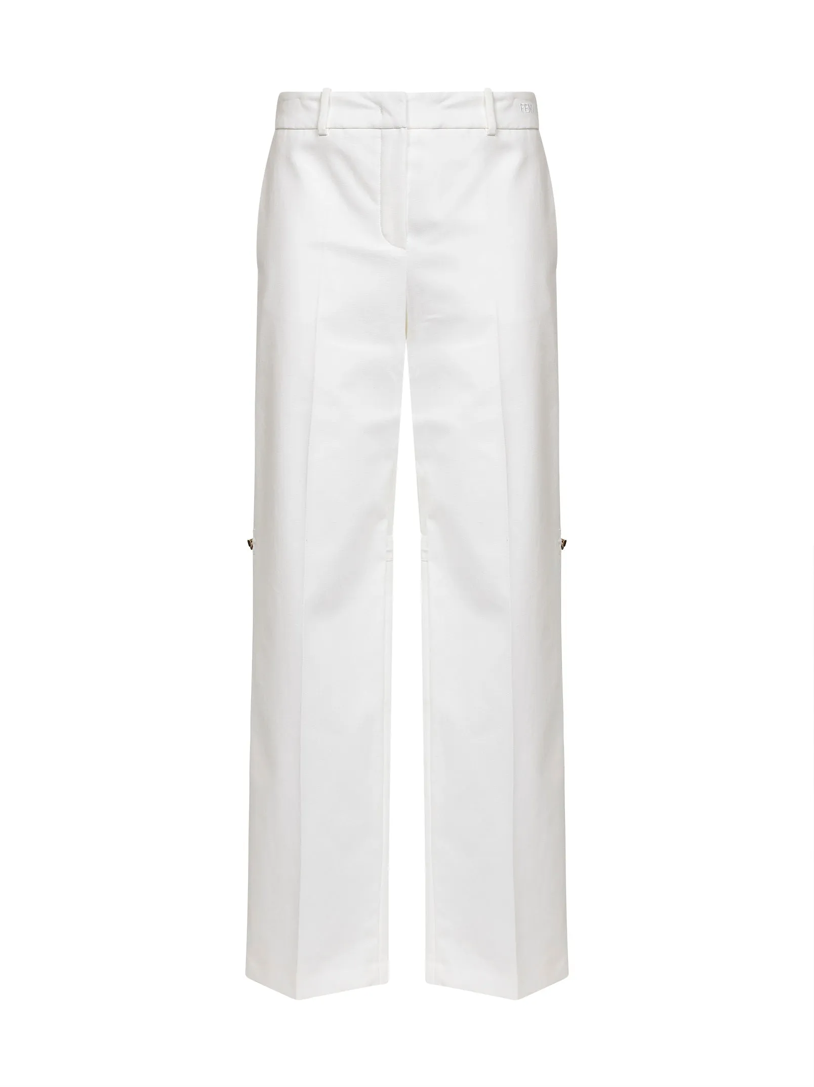 Canvas Straight-Leg Trousers White sold by Lord & Taylor