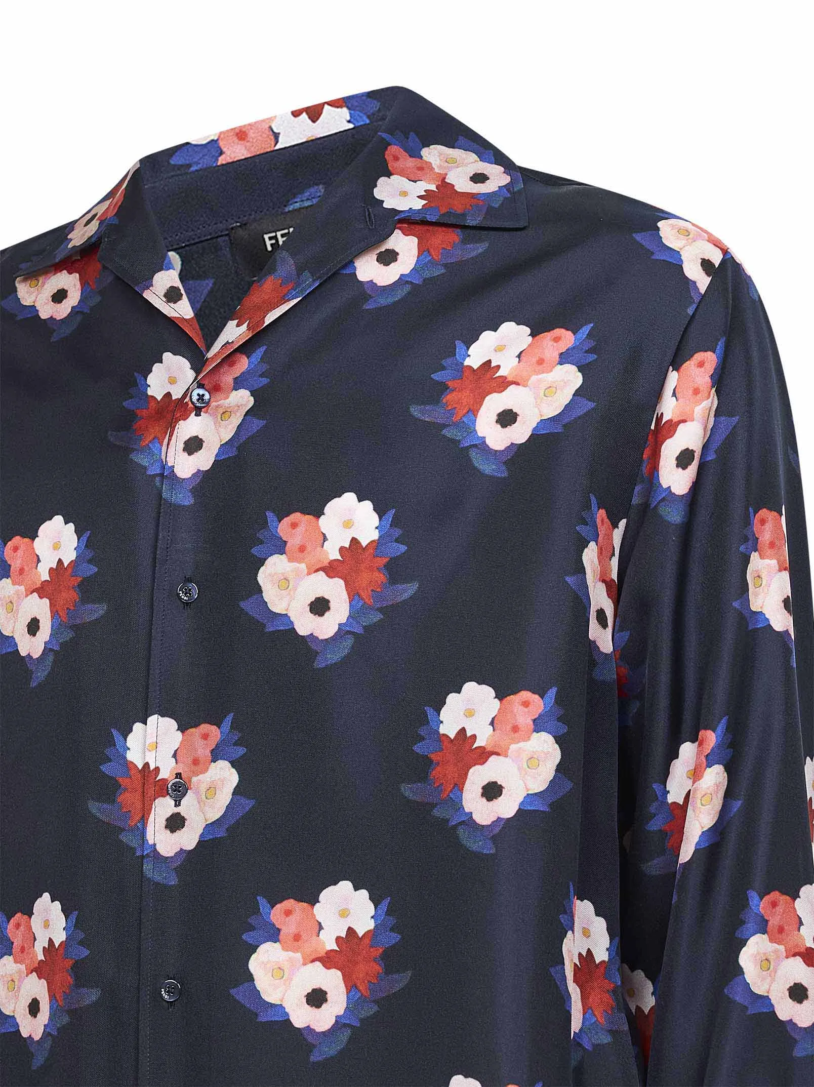 Shirt Dark Blue Silk Print sold by Lord & Taylor product image thumbnail 3