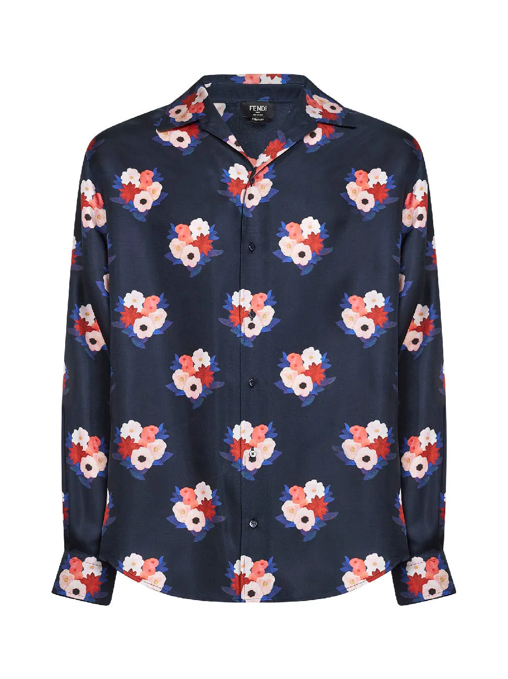 Shirt Dark Blue Silk Print sold by Lord & Taylor